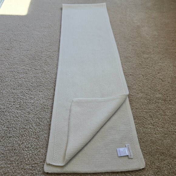 NWOT Garnet Hill Cashmere Scarf Basketweave Ivory - Picture 3 of 8